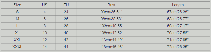 size chart irregular